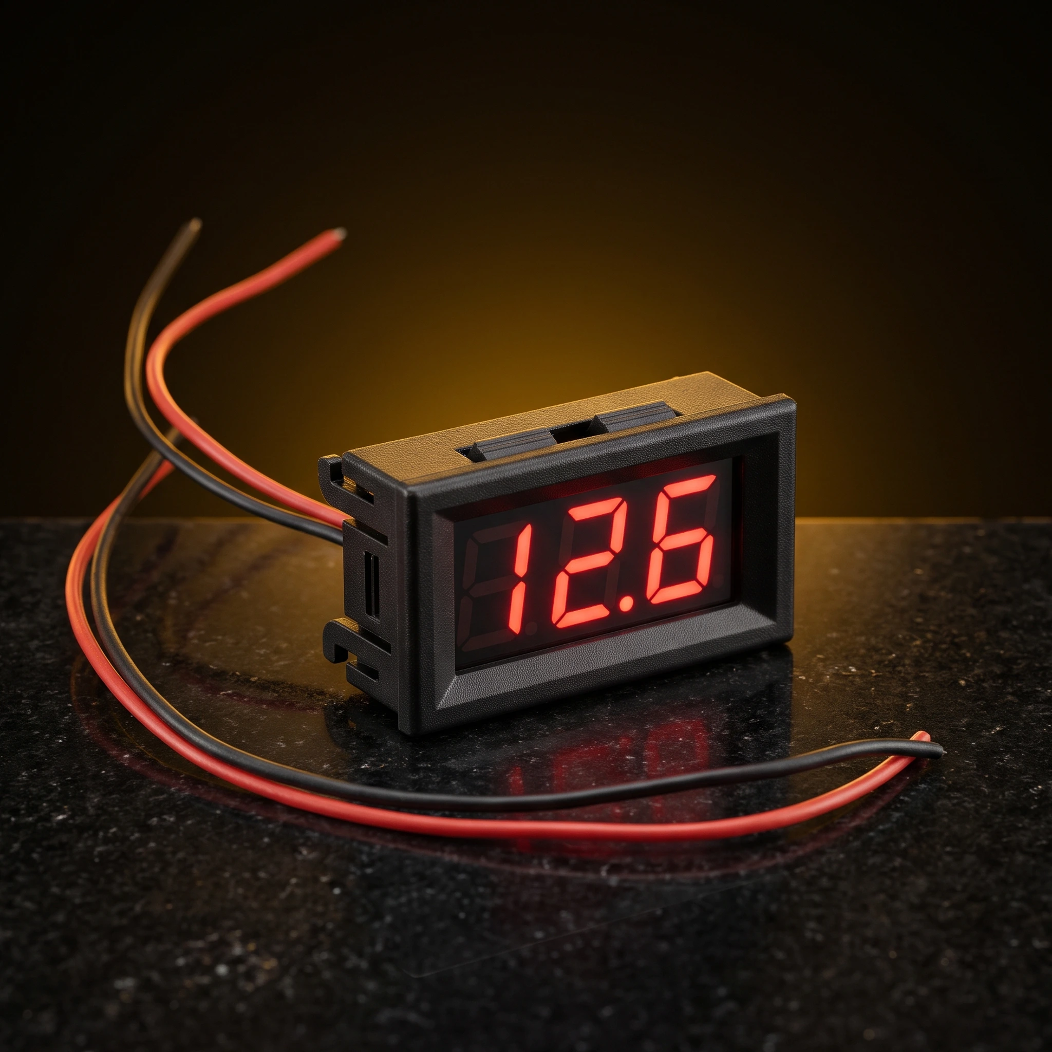 0.28 inch 3.5-30V Two Wire DC Voltmeter Red — Power & Components