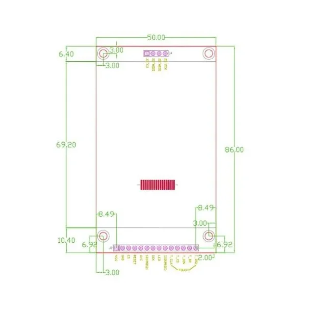 2.8 inch SPI Touch Screen Module TFT Interface 240*320 — Pinout diagram