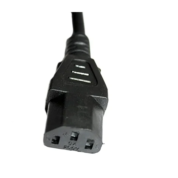 3 Pin Super Deluxe IEC Computer Power Cable 1.75 Meter for PC, SMPS, Printer & Monitor (Black) — Pinout diagram