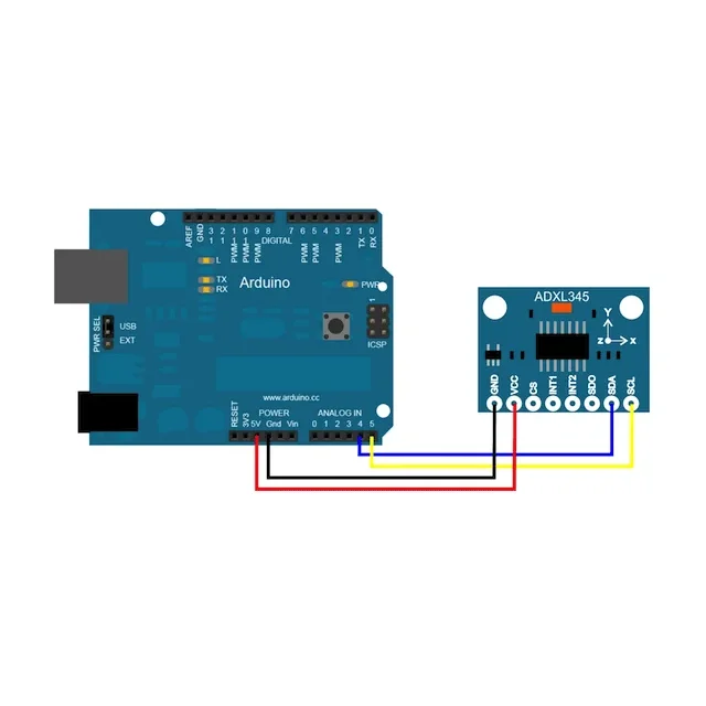 ADXL345 Accelerometer — Pinout diagram