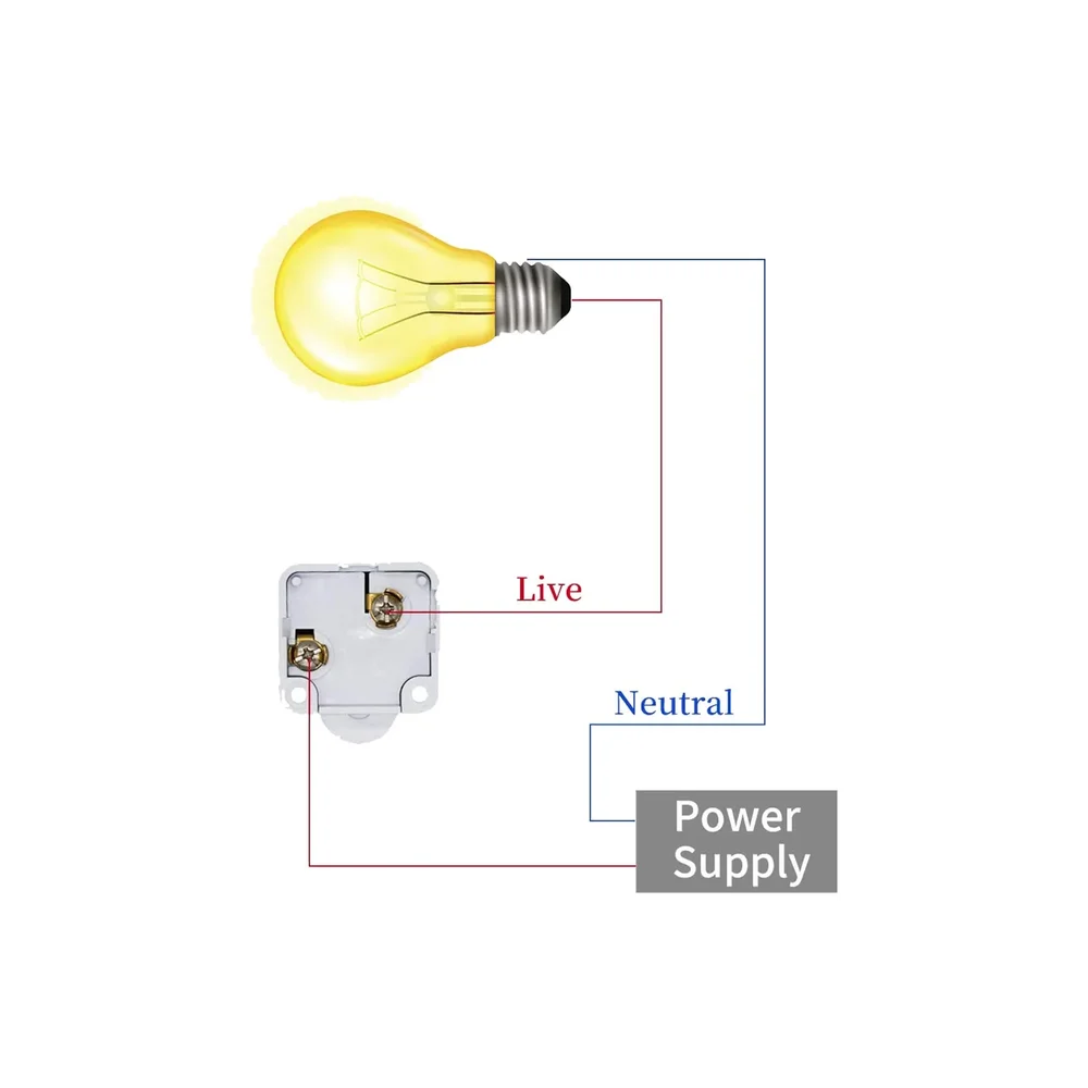 Almirah Wardrobe Switch – 250V AC 6A Momentary Push-to-Off Switch — Pinout diagram