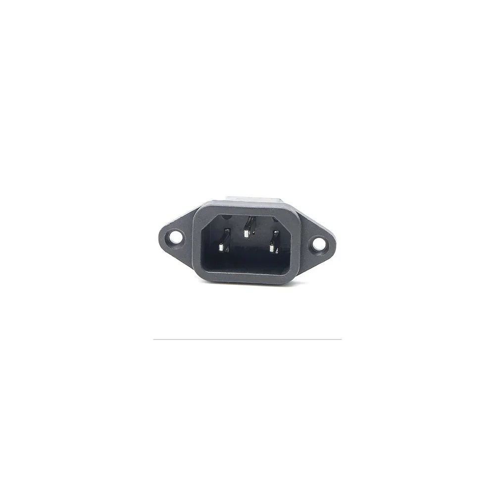 AC-01 3 Pin AC Power Entry Socket IEC C14 Panel Mount Male Connector 250V 10A Black — Pinout diagram