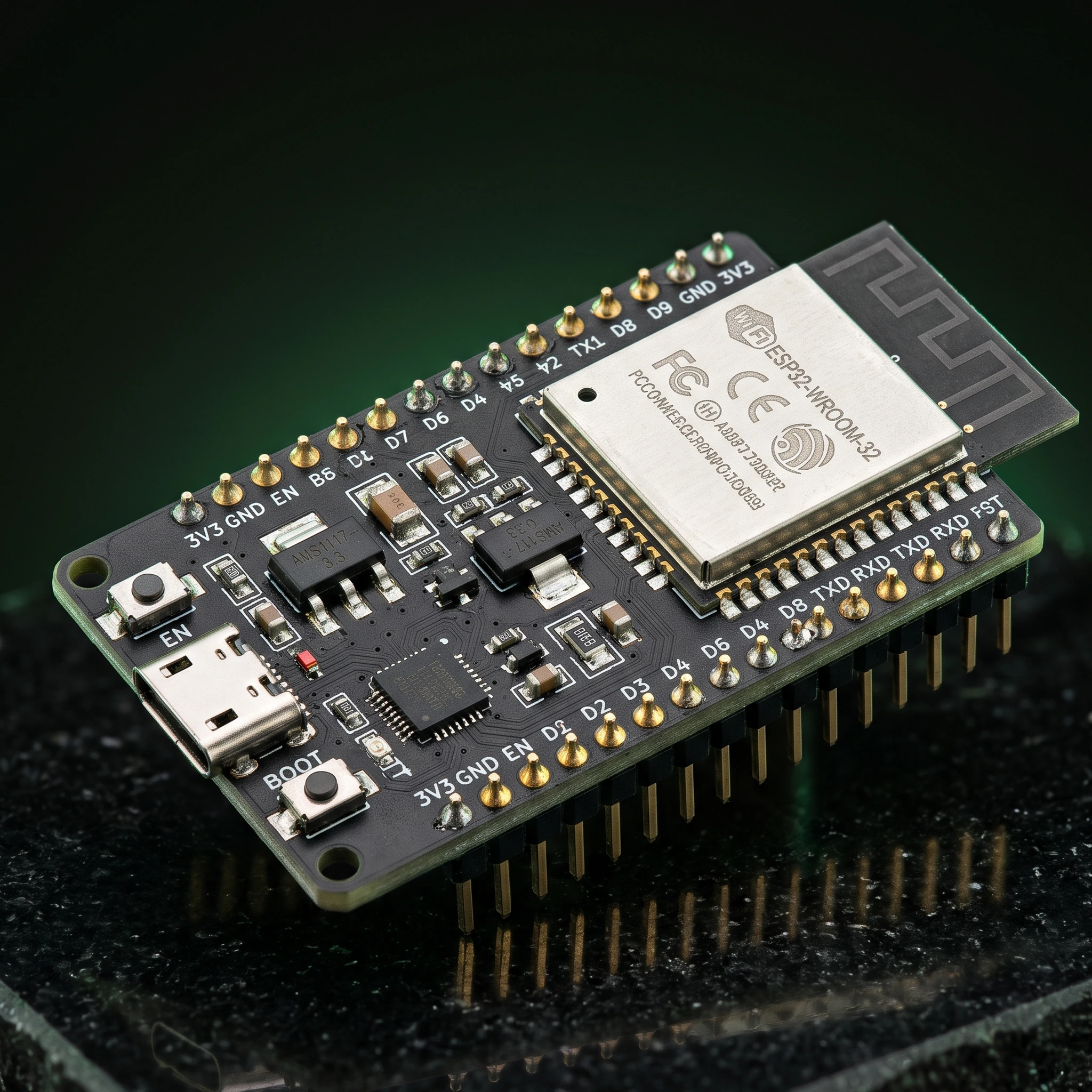ESP32 Development Board with WiFi & Bluetooth – CH340C USB Type-C — Microcontrollers
