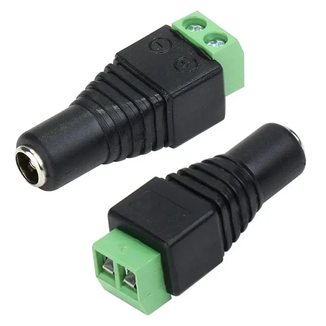 Male + Female 2.1*5.5mm for DC Power Jack Adapter Connector Plug For CCTV Camera — Pinout diagram