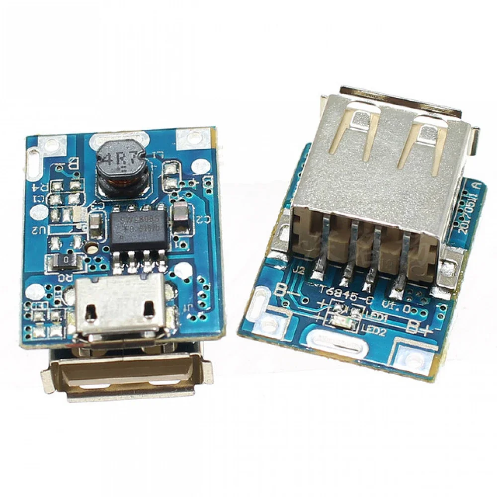 Micro USB 5V 1A Step-Up Boost Converter Power Bank Charging Module for 3.7V Lithium Battery — Pinout diagram