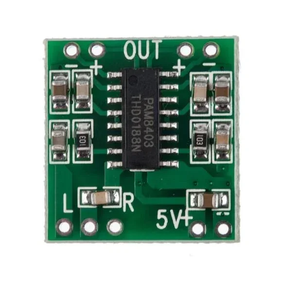 PAM8403 5V Two-channel Stereo Mini Class-D 3W+3W Audio Amplifier — Pinout diagram