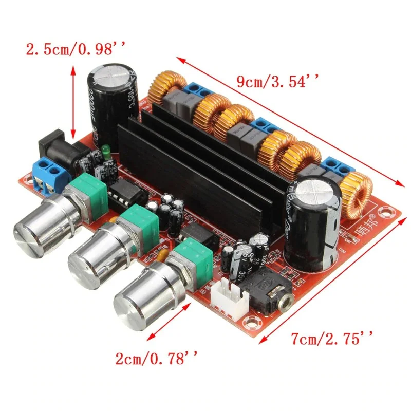XH-M139 50Wx2+100W 2.1 Channel Digital Subwoofer Amplifier Board 12V-24V — Pinout diagram