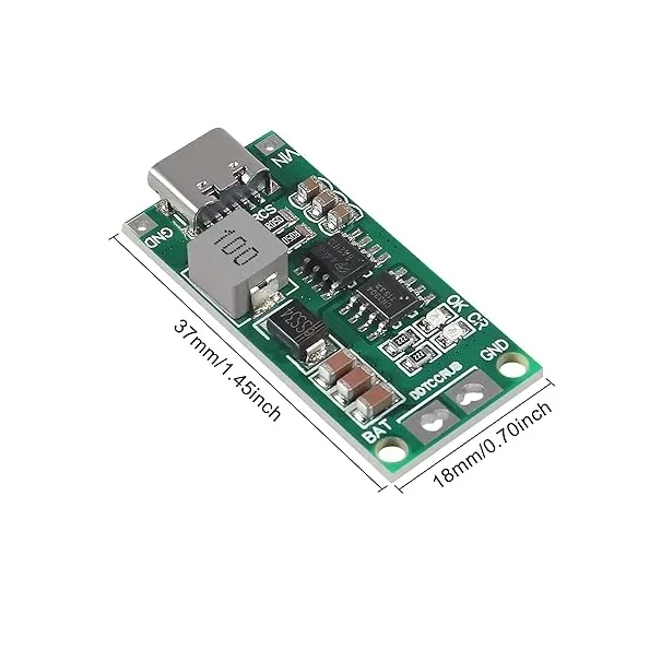 Type C BMS 4S  2A  18650 Lithium Battery Charger Board USB C Step-up Boost Module for Li-Po Polymer Power Bank — Pinout diagram