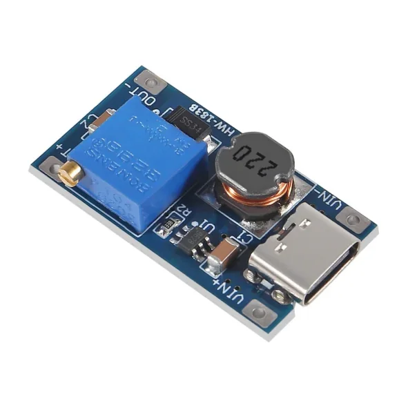 Type-C MT3608 Adjustable Dc to Dc Converter 2-24V to 5V-28V 2A — Pinout diagram