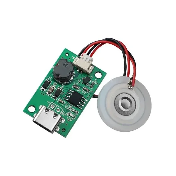 Type-C USB Ultrasonic Mist Maker Humidifier – 5V Atomizer Module with 108KHz Disc & PCB — Pinout diagram