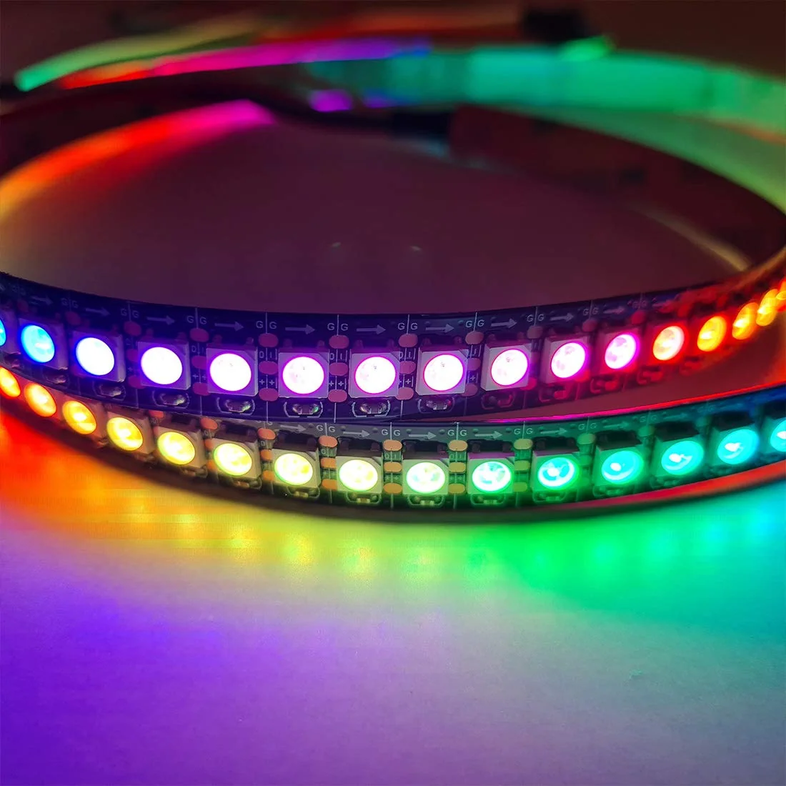 WS2812B Non-Waterproof 144 LED/M Addressable Pixel Strip for Arduino 5 METER — Pinout diagram